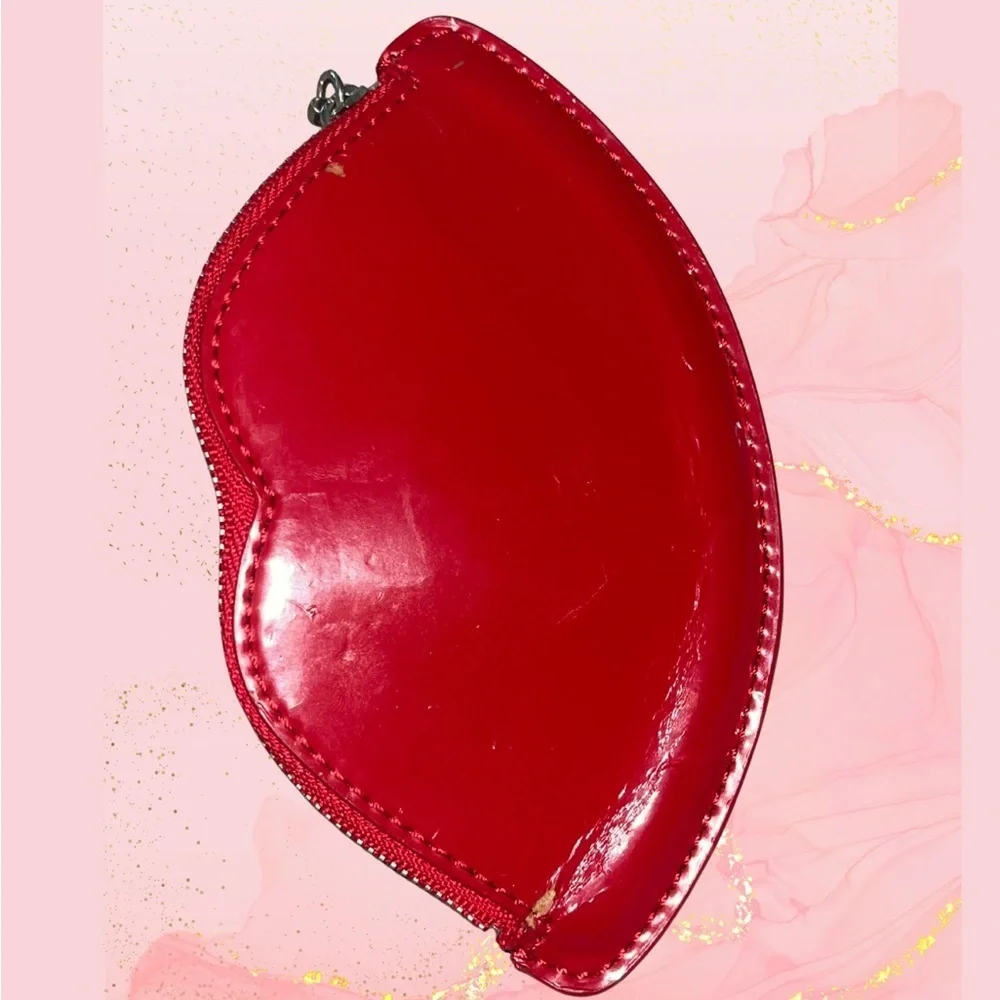 Lulu Guinness Red Lip Patent Leather Coin Purse,  